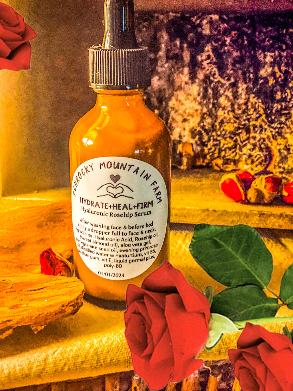 hyaluronic rose hip serum hydrate heal and firm facial moisturizer